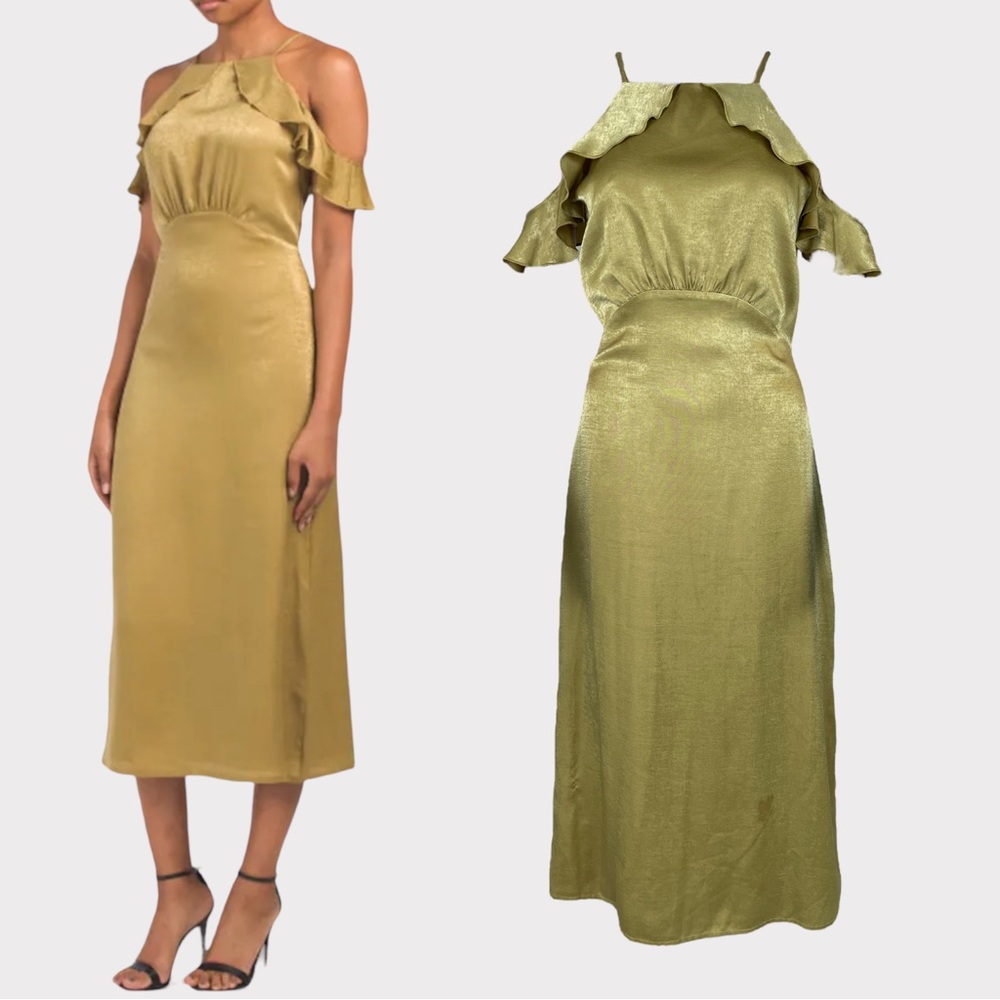 NWT Donna Mizani Cocktail Dress Alianna Sleeveless A-Line Midi Women's Small